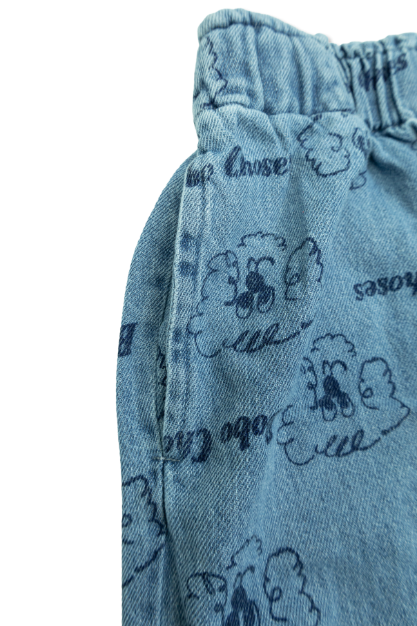 Bobo Choses Jeansowe spodnie z nadrukiem