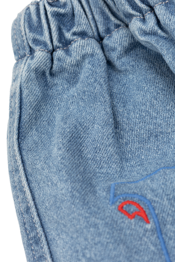 Bobo Choses Jeans with a colorfully embroidered logo