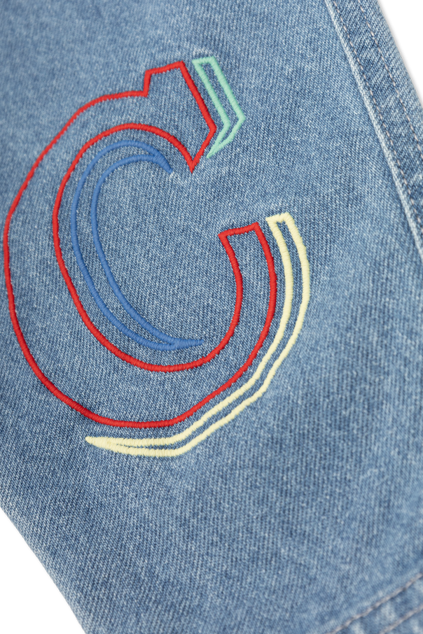 Bobo Choses Jeans with a colorfully embroidered logo