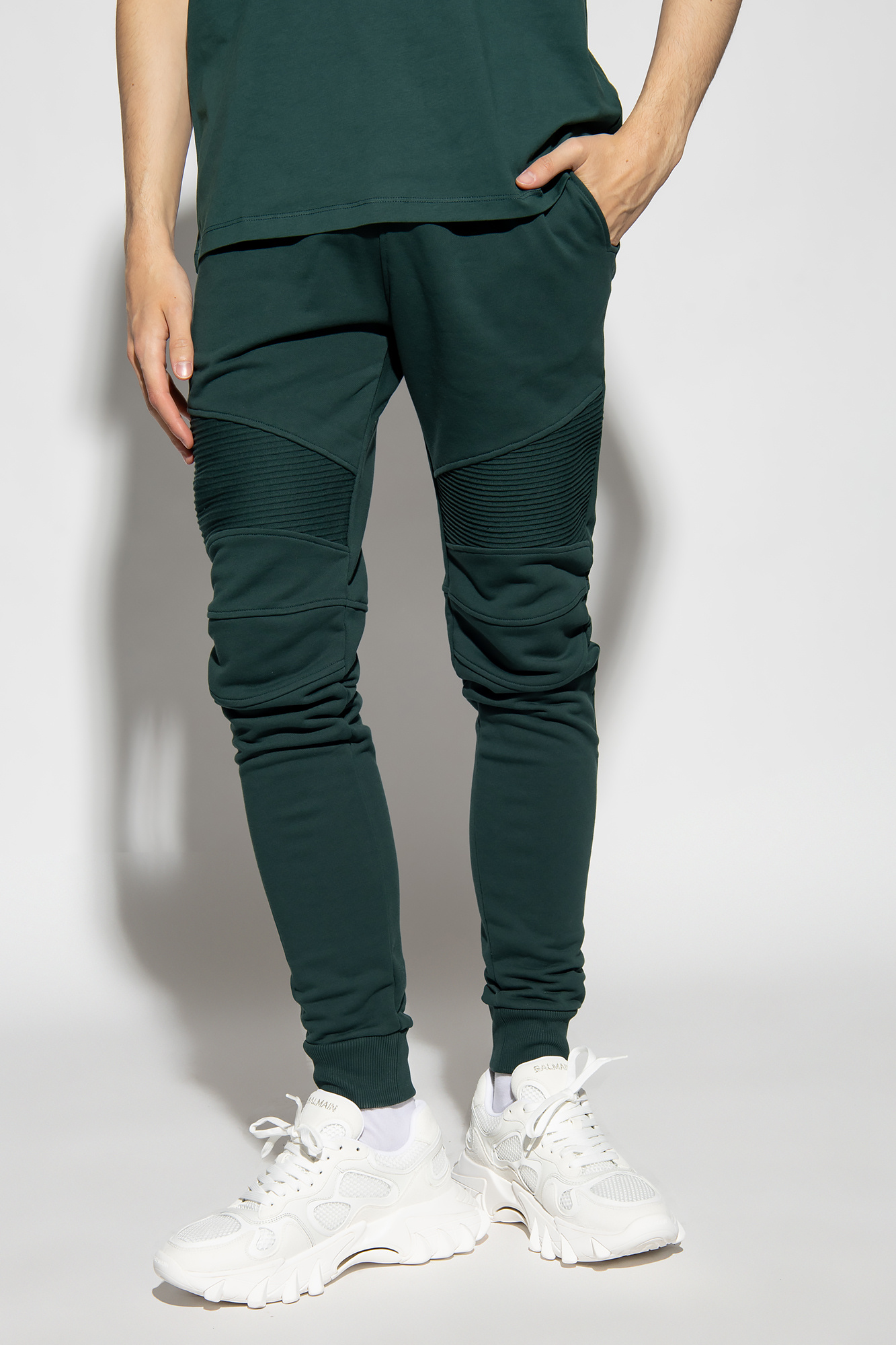 Green Sweatpants with logo Balmain - Vitkac GB