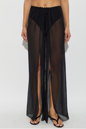 Balmain Silk beach trousers with monogram