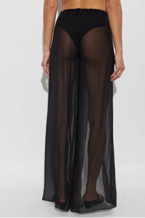Balmain Silk beach trousers with monogram