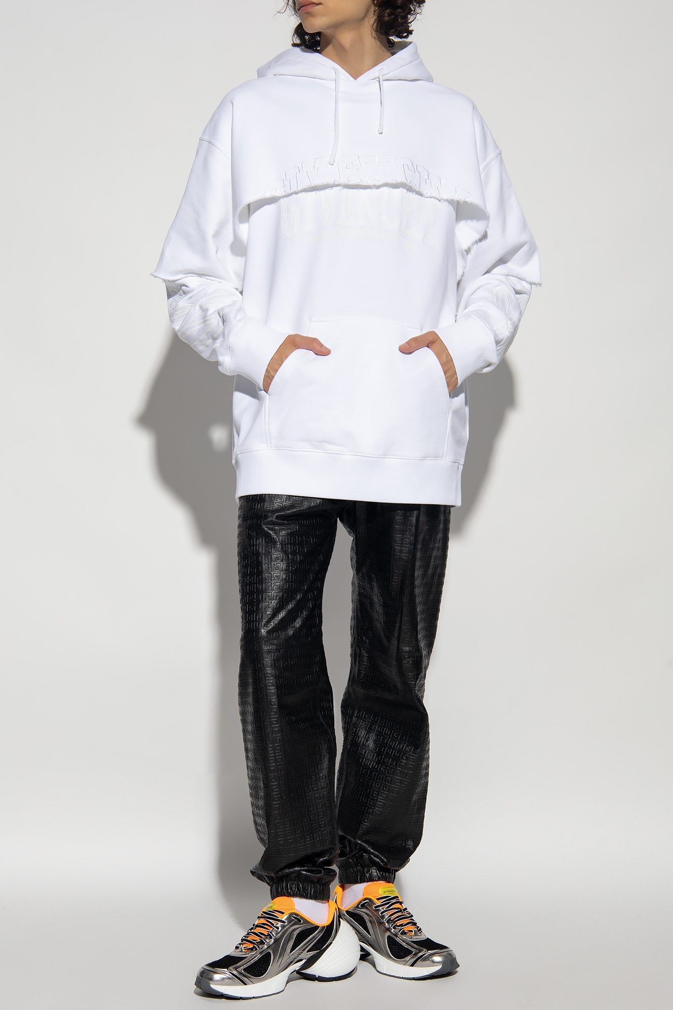 Givenchy Leather shirt-dress trousers with monogram