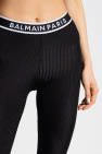 Balmain BLACK Ribbed leggins