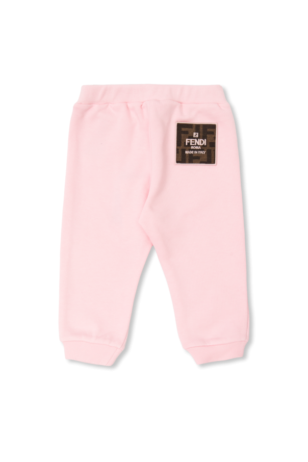 Fendi Kids trousers high-waist with logo