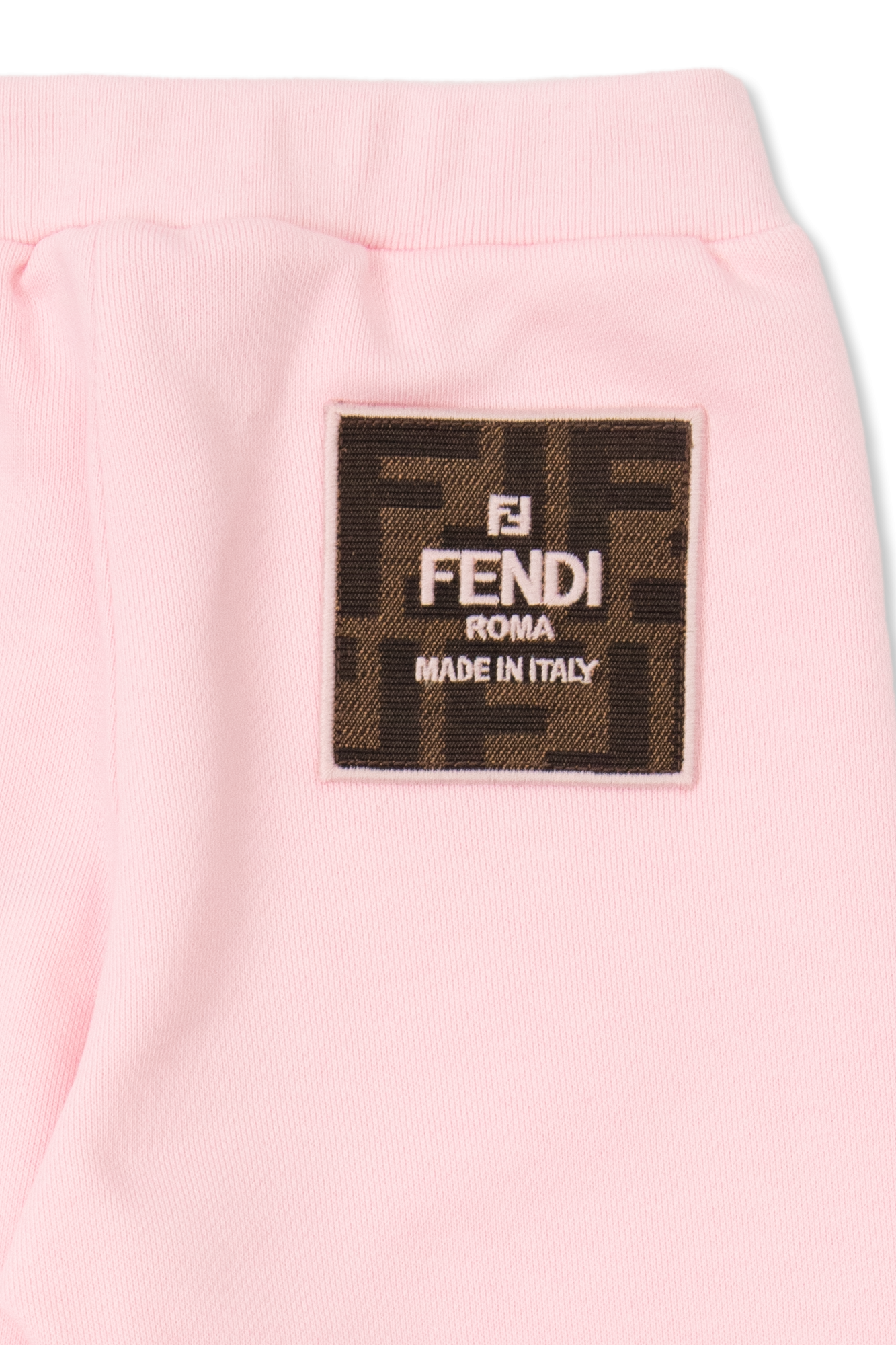Fendi Kids Fendi Kan I Regular Leather Scalloped Shoulder Bag