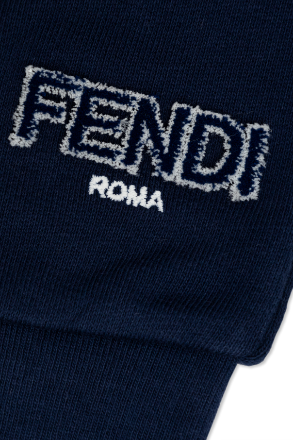 Fendi Kids Spodnie dresowe z wypukłym logo