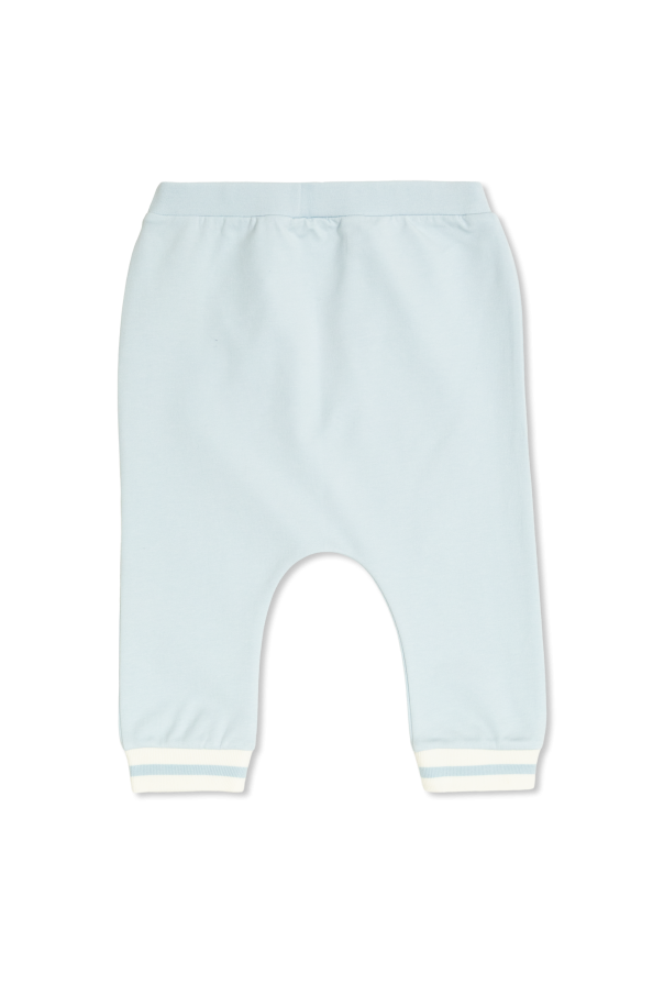 Fendi Kids Pantalones de algodón con logo bordado