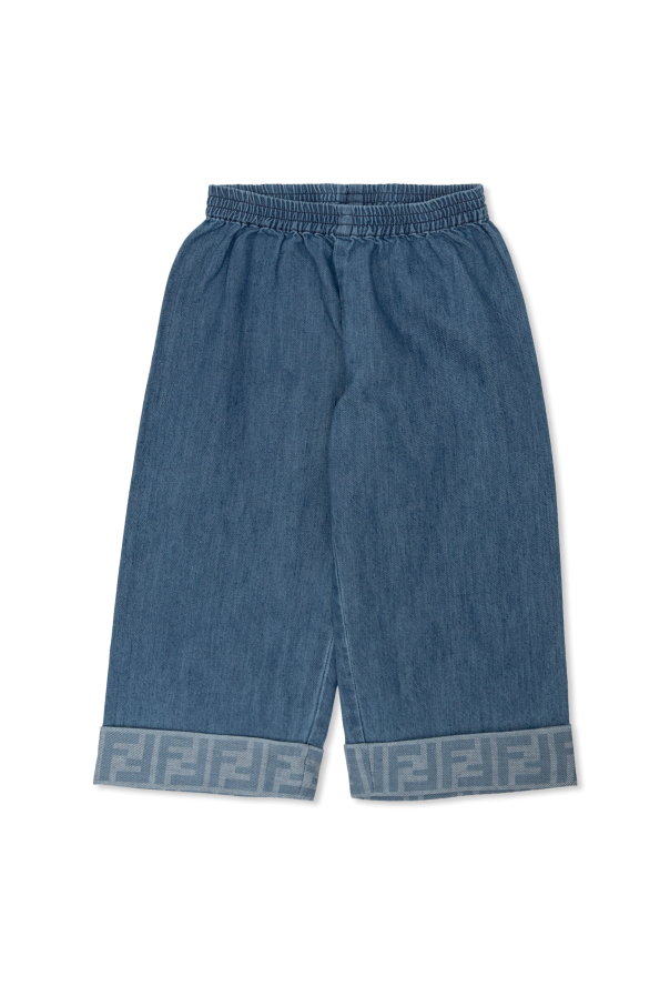Jeans with rolled-up cuffs od Fendi Kids