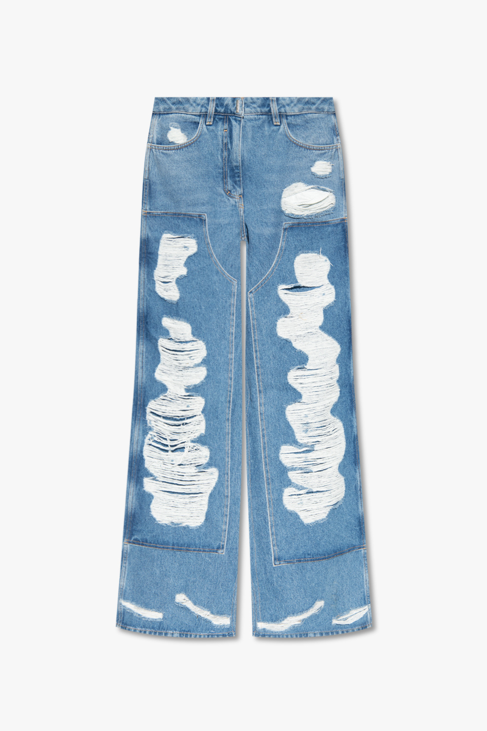 givenchy logo-strap Distressed jeans