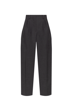 High-waisted wool trousers