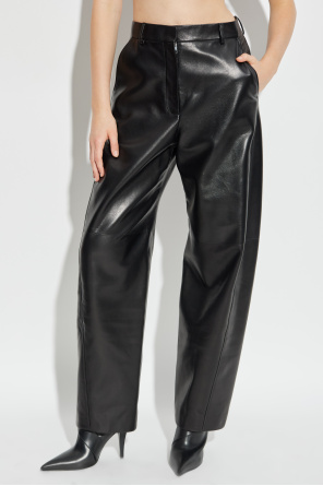 Givenchy Leather wide-leg trousers