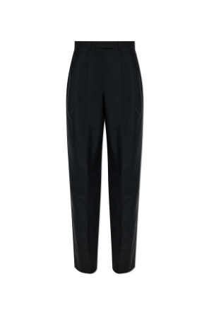 Wool pleated trousers