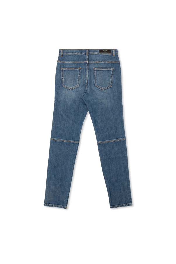 Balmain Kids Jeans con efecto vintage