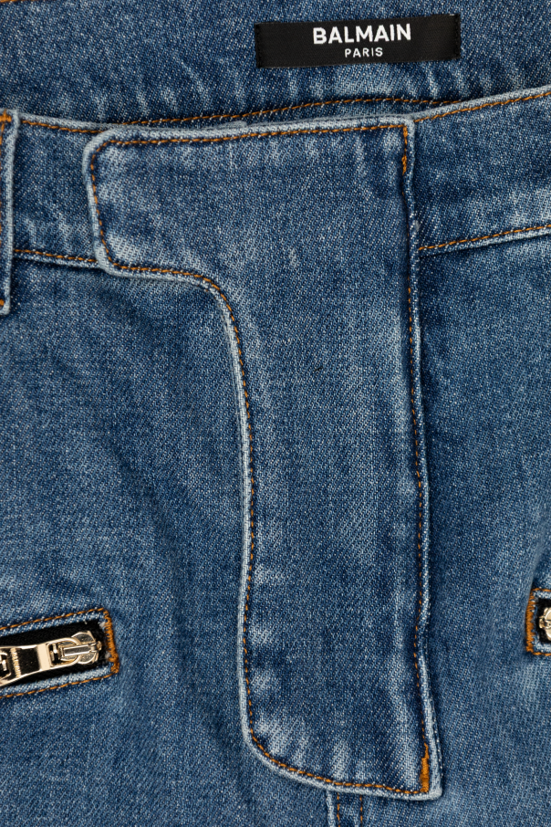 Balmain Kids Jeans con efecto vintage