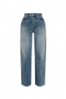 drawstring high-waisted jeans