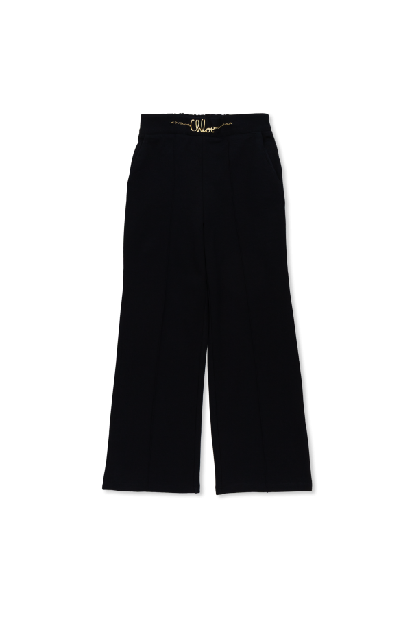 Straight-leg trousers with stitching od Chloé Kids