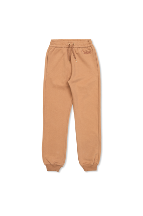 Sweatpants with a logo in a velvety finish