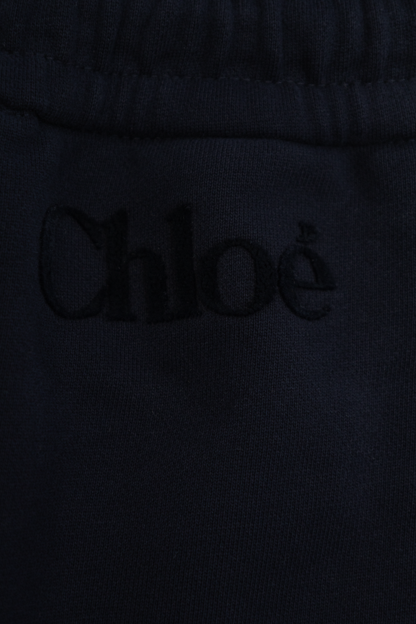 Chloé Kids Sweatpants with a velvety-finish logo