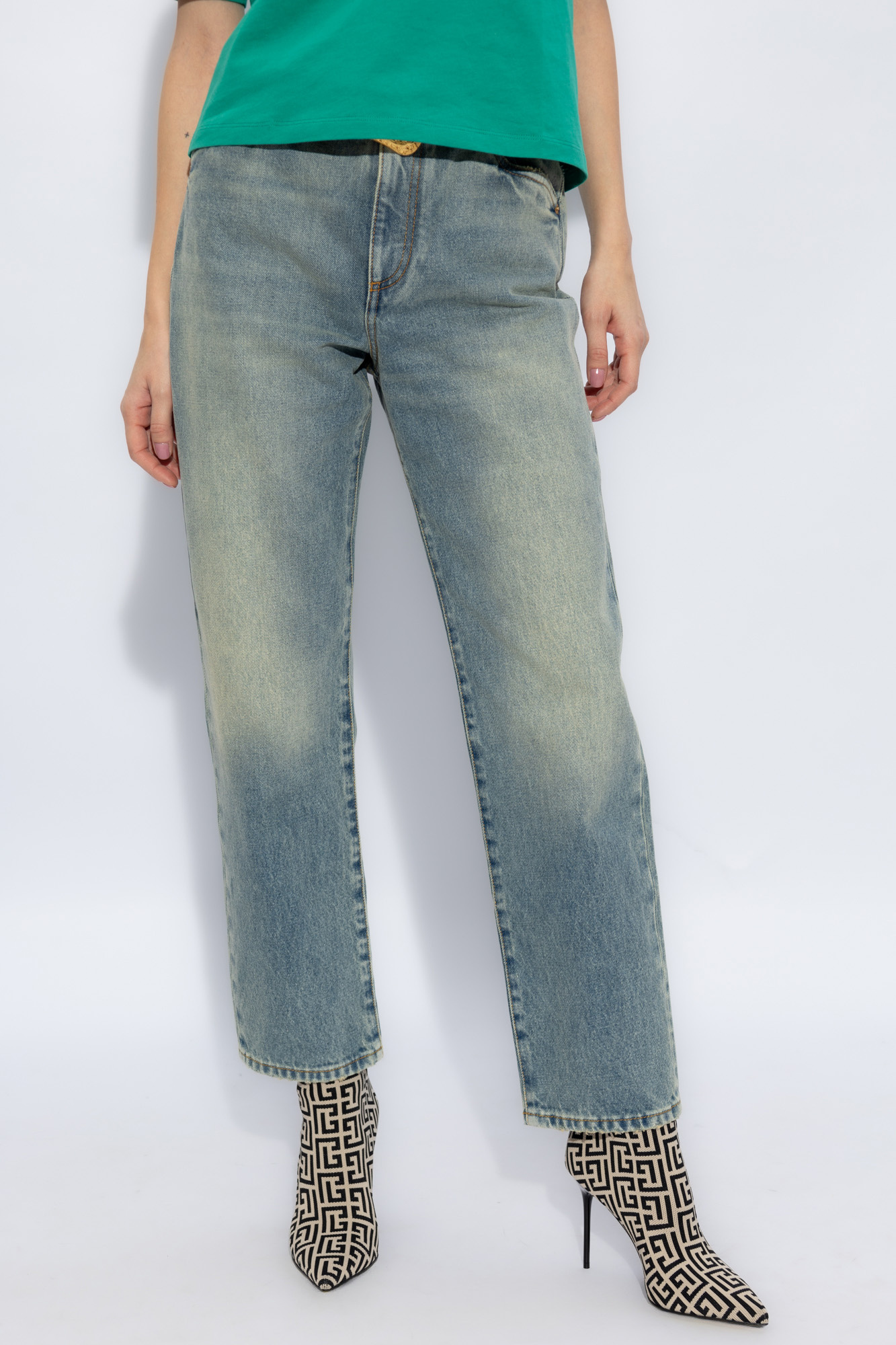 balmain Print Straight jeans