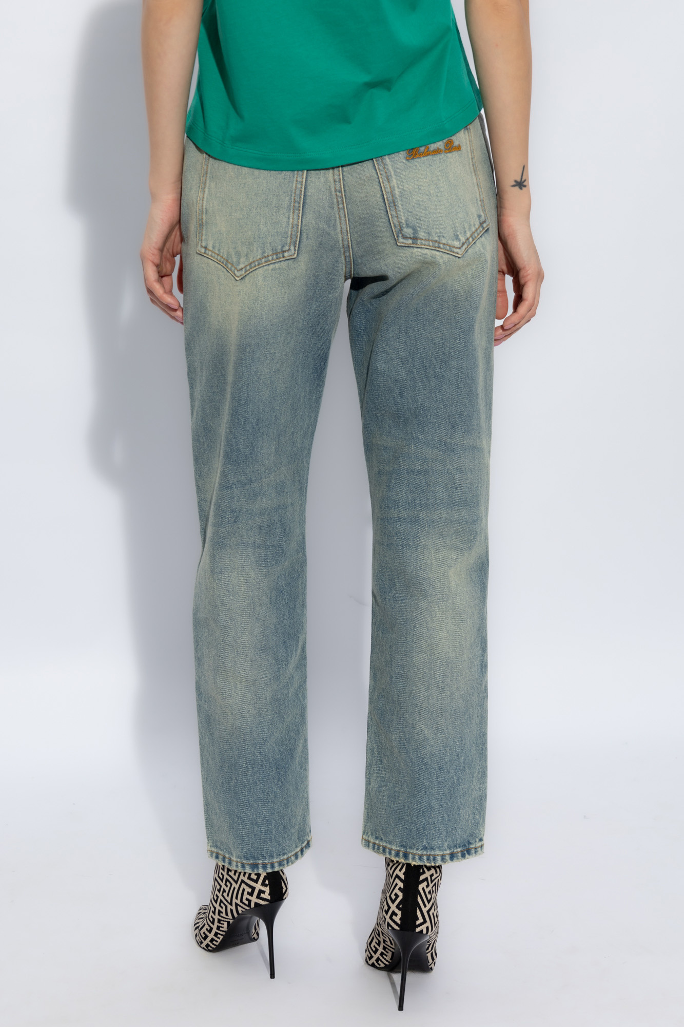 balmain Print Straight jeans