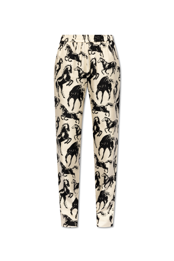Silk trousers with horse motif od Balmain