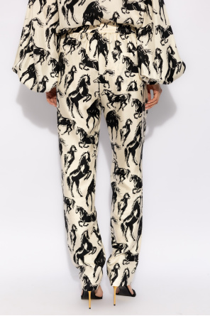 Balmain Silk trousers with horse motif