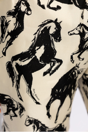 Balmain Jedwabne spodnie z motywem koni