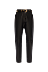 Balmain Leather high-rise trousers
