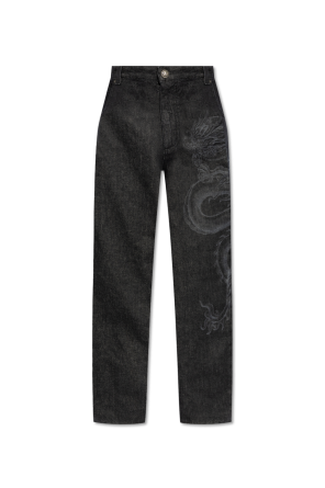 Balmain Boyfriend-Jeans mit hohem Bund Schwarz