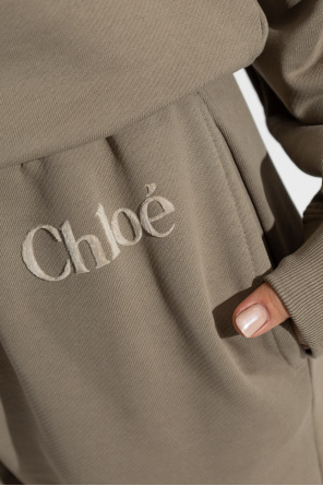 Chloé Sweatpants with logo and velvet finish