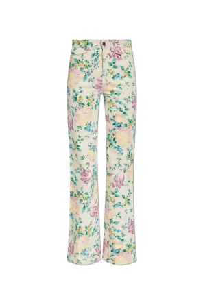 Jeans with floral motif