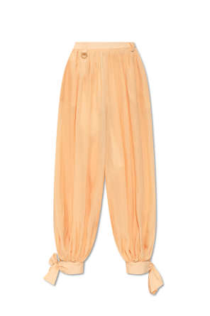 Loose-fitting silk trousers