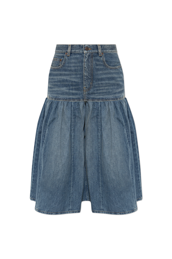 High-waisted denim bermuda shorts od Chloé