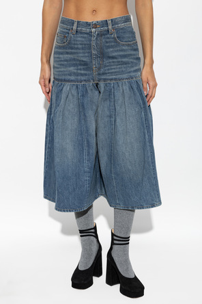 Chloé High-waisted denim bermuda shorts