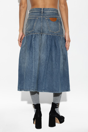 Chloé High-waisted denim bermuda shorts