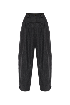 Loose-fit wool trousers