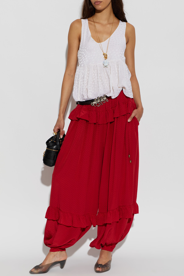 Chloé Seidenhose mit Rüschen