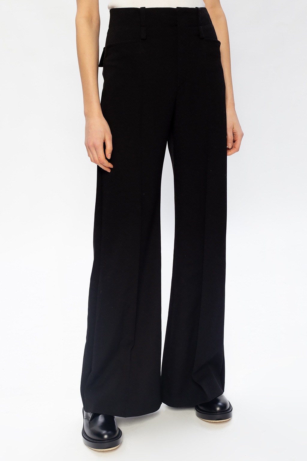 Chloé Wide pleat-front Elastic trousers