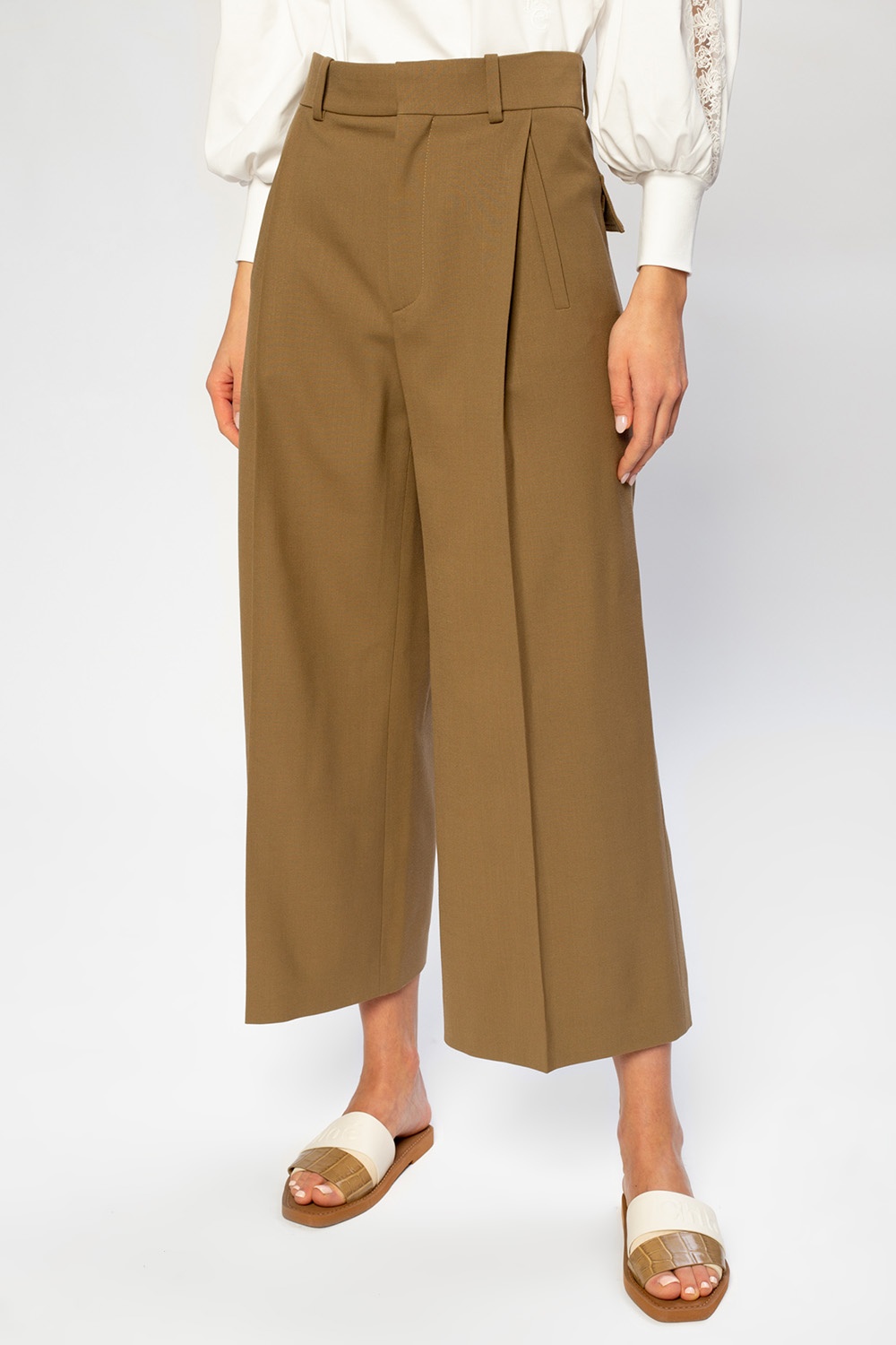 Chloé Wool pleat-front trousers