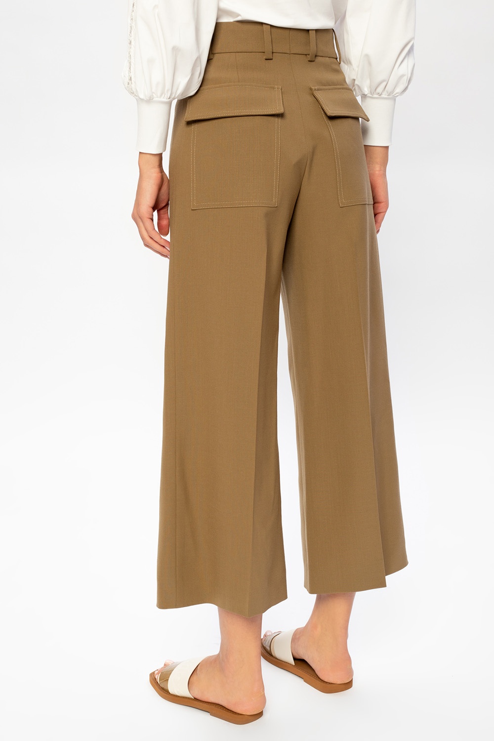 Chloé Wool pleat-front trousers