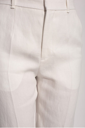 Chloé Linen pleat-front fabrication trousers