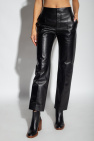 Chloé Leather pleat-front trousers