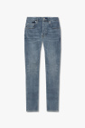 Cotton denim jeans withll-over paint pins