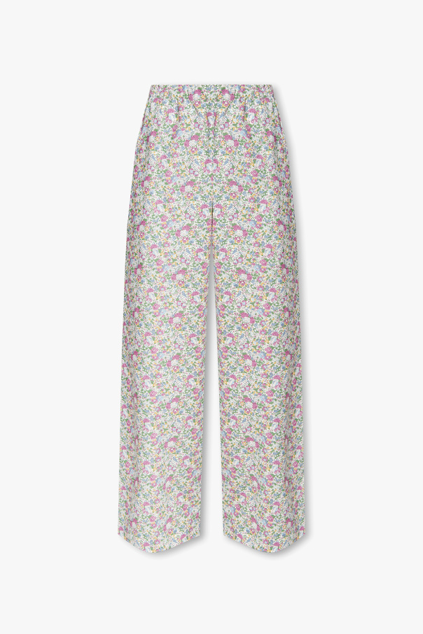 A.P.C. ‘Bonnie’ trousers metallic-finish with floral motif