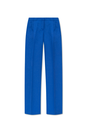 Wool pleat-front trousers