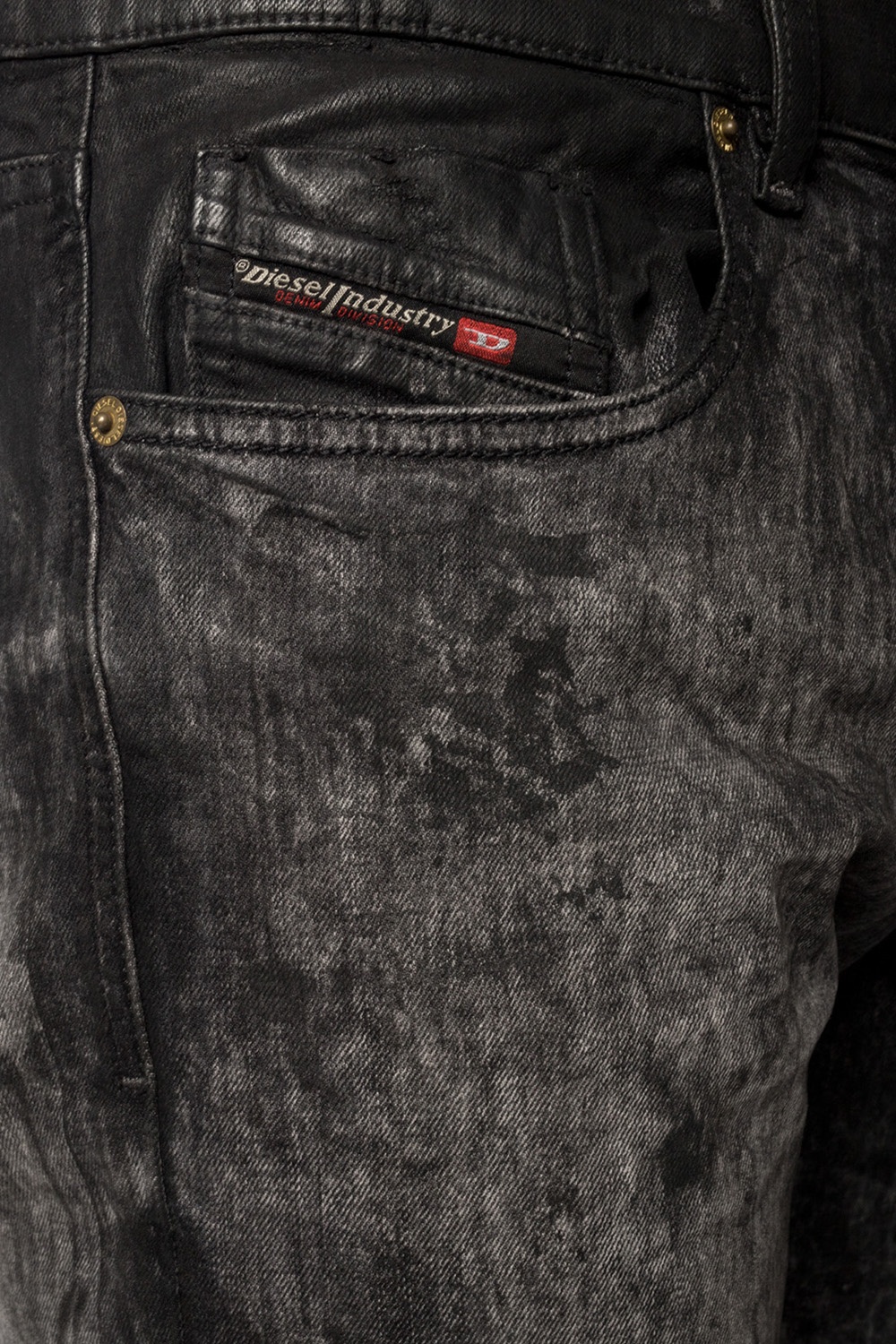 diesel black distressed jeans