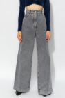 Etro GREY High-waisted wide leg jeans