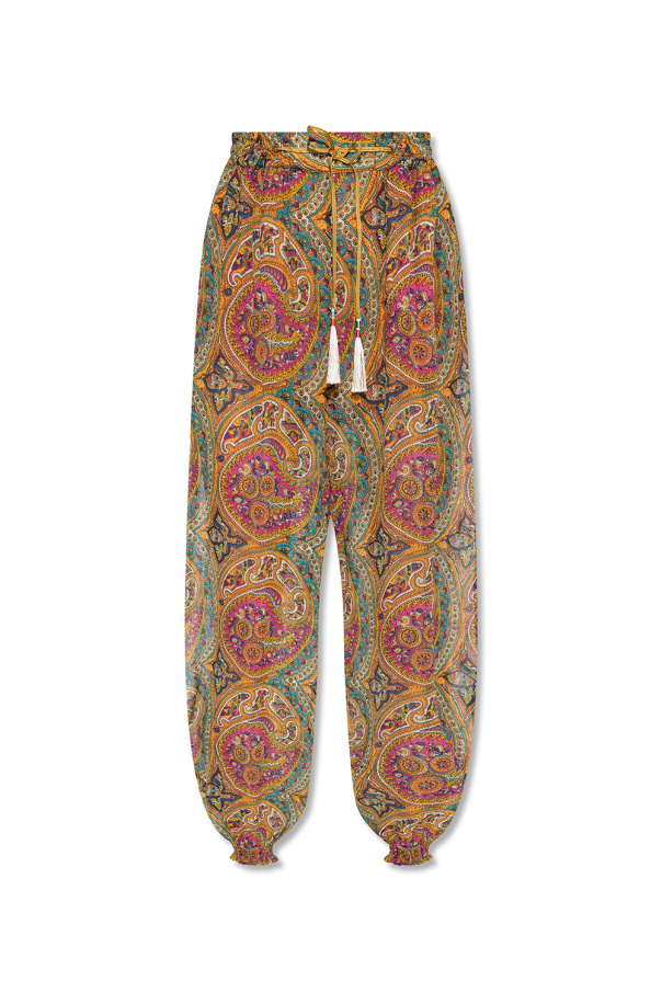 Etro Silk trousers with paisley pattern