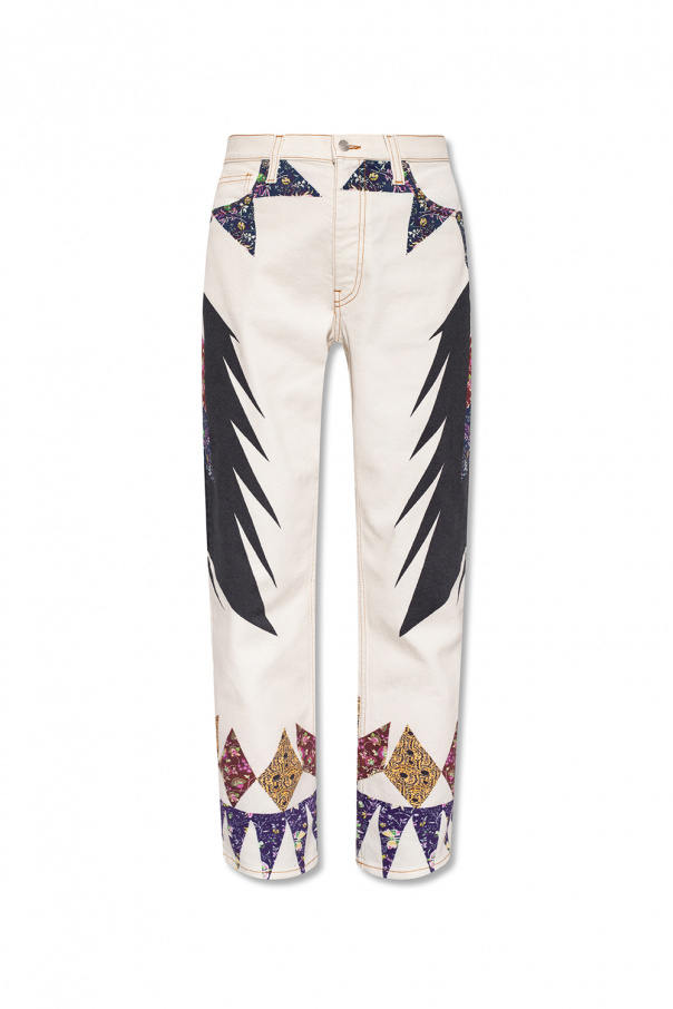 Etro Jeans with patterned inserts